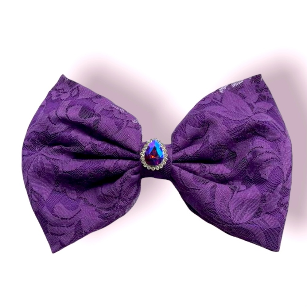 Lace Purple Hair bow